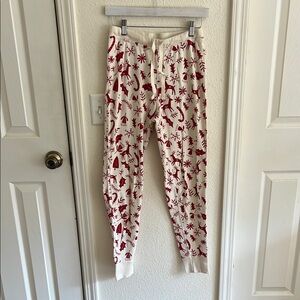 LAST CHANCE Hanna Andersson Cream and Red Cotton Pajama Pants